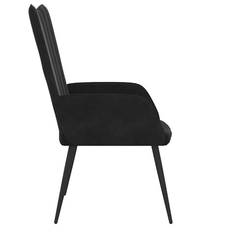 Relaxstoel fluweel zwart 4