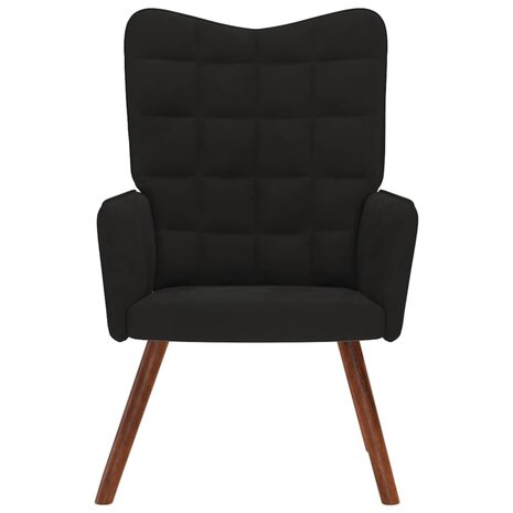 Relaxstoel fluweel zwart 3
