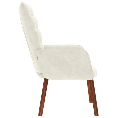 Relaxstoel fluweel crèmekleurig 4
