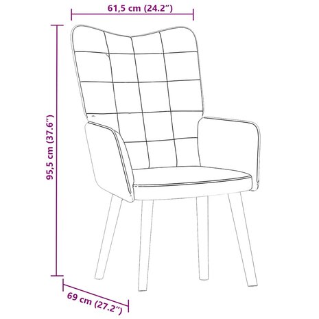Relaxstoel fluweel crèmekleurig 8