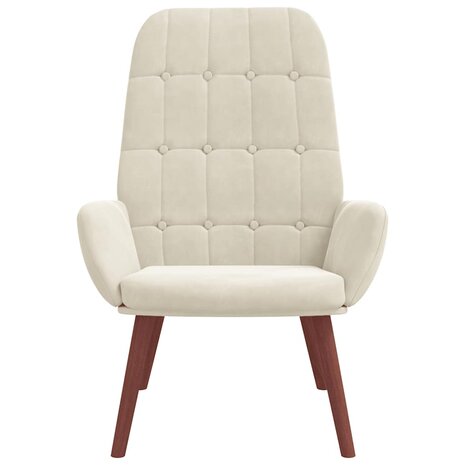 Relaxstoel fluweel crèmewit 4