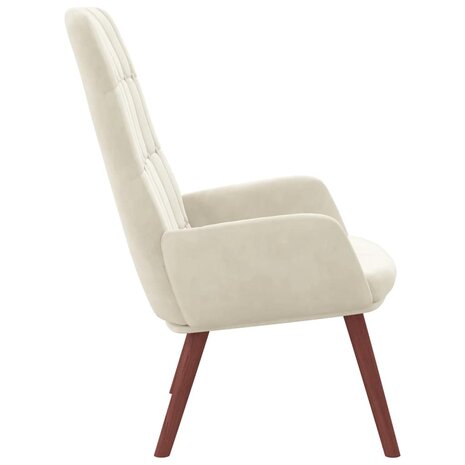 Relaxstoel fluweel crèmewit 5