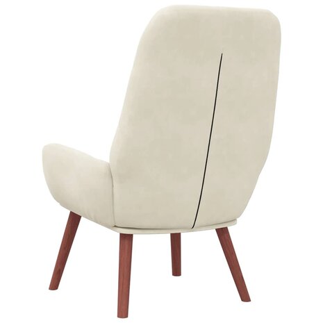 Relaxstoel fluweel crèmewit 6
