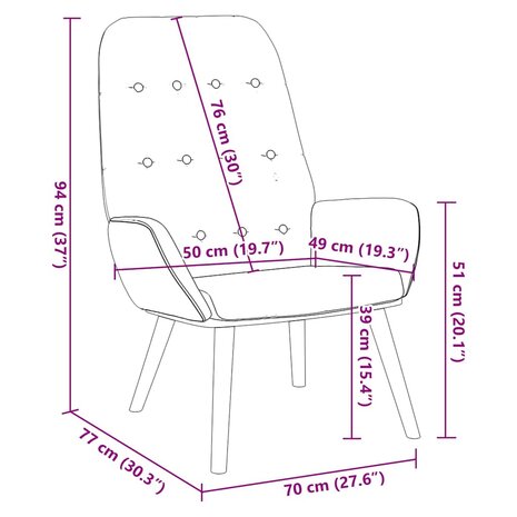Relaxstoel fluweel crèmewit 9