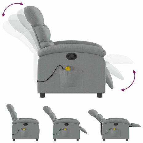 Massagestoel met lichtgrijze stof 7