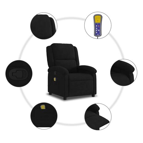 Massagestoel van zwart fluweel 6