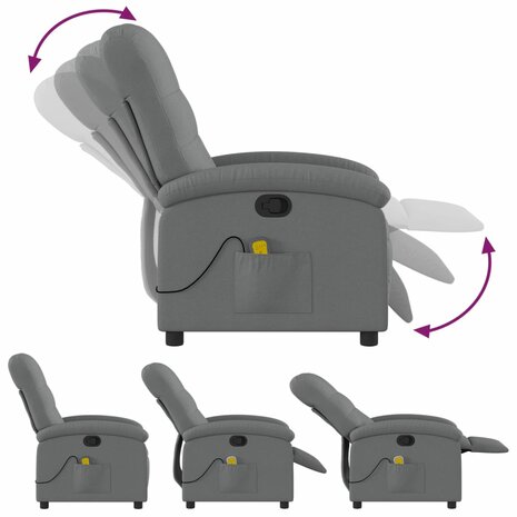Massagestoel in donkergrijze stof 7