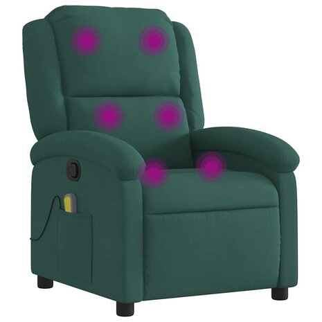 Massagestoel in donkergroen fluweel 2