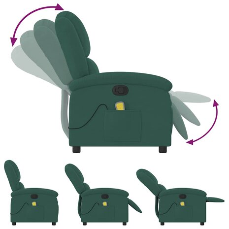 Massagestoel in donkergroen fluweel 5