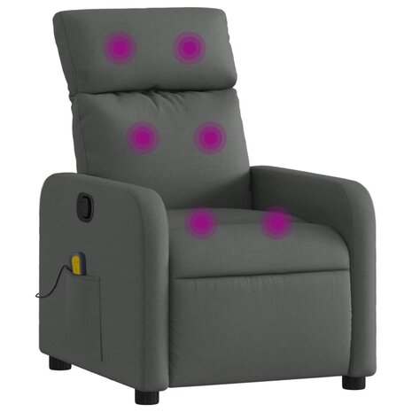 Massagestoel Donkergrijze Stof 2