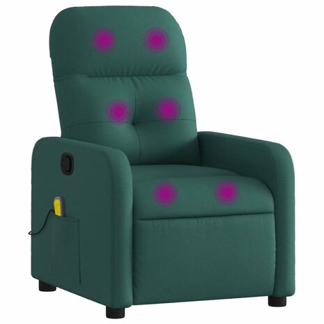 Massagestoel met donkergroene stof 2
