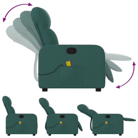 Massagestoel met donkergroene stof 5