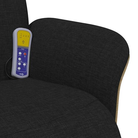 Massagestoel verstelbaar met voetensteun stof zwart 9