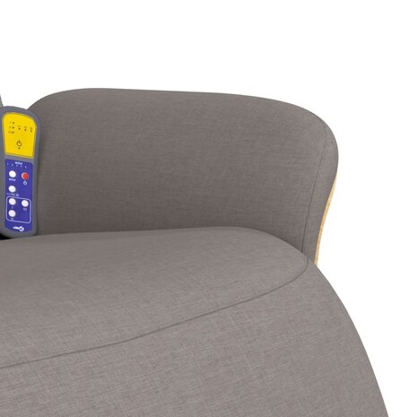 Massagestoel verstelbaar met voetensteun stof taupe 8