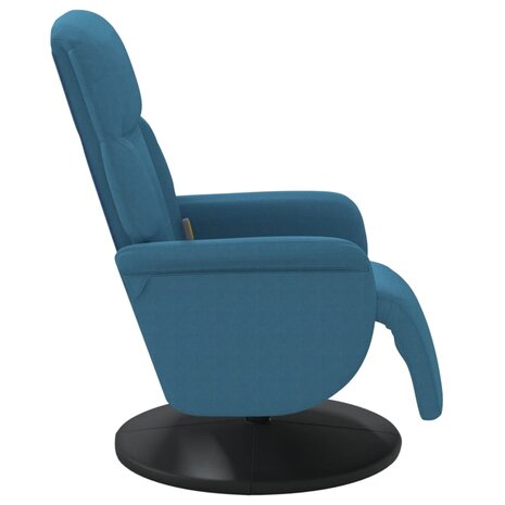 Massagestoel verstelbaar met voetensteun fluweel blauw 5