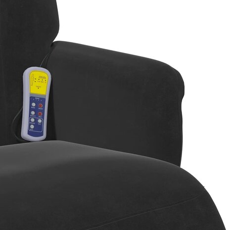 Massagestoel verstelbaar met voetensteun fluweel zwart 9