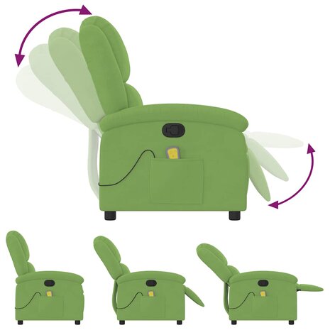 Massagestoel verstelbaar fluweel lichtgroen 7
