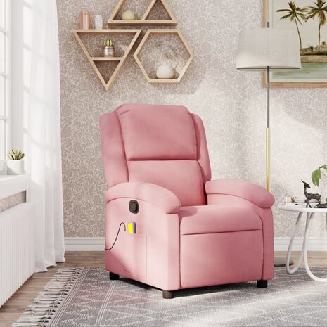 Massagestoel verstelbaar fluweel roze 1