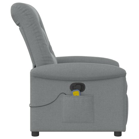 Massagestoel verstelbaar stof lichtgrijs 4