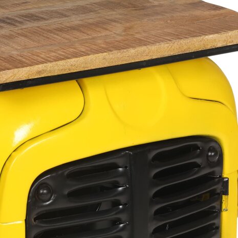 Wijnkast tractor 49x31x172 cm massief mangohout geel 7