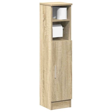 Badkamerkast met rolhouder 20,5x22x90 cm sonoma eikenkleurig 1