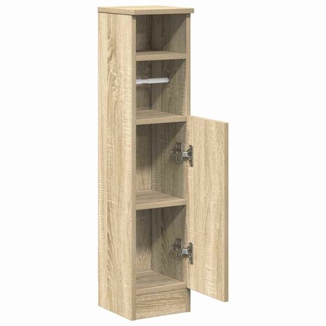 Badkamerkast met rolhouder 20,5x22x90 cm sonoma eikenkleurig 5