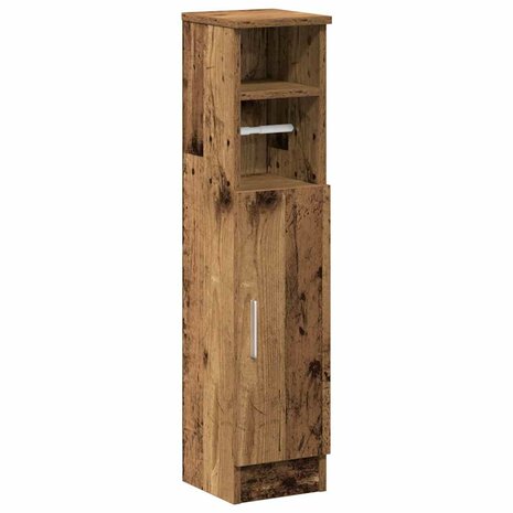Badkamerkast met rolhouder 20,5x22x90 cm oud houtkleurig 2