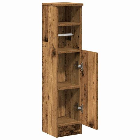 Badkamerkast met rolhouder 20,5x22x90 cm oud houtkleurig 5
