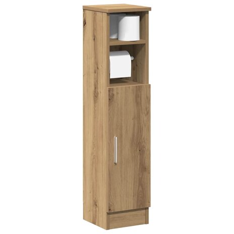 Badkamerkast met rolhouder 20,5x22x90 cm artisanaal eikenkleur 1
