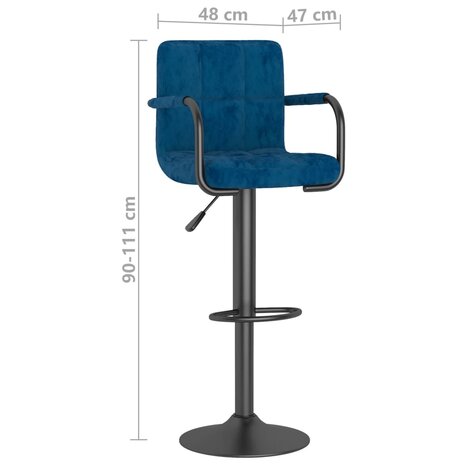 Barkruk fluweel blauw 8