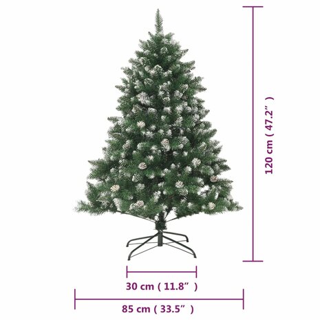 Kunstkerstboom met standaard 120 cm PVC 9