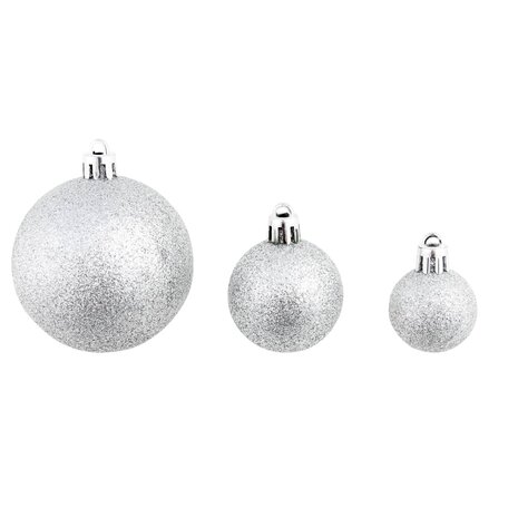 100-delige Kerstballenset 3/4/6 cm zilverkleurig 4