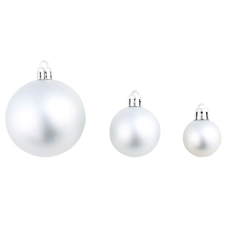 100-delige Kerstballenset 3/4/6 cm zilverkleurig 8