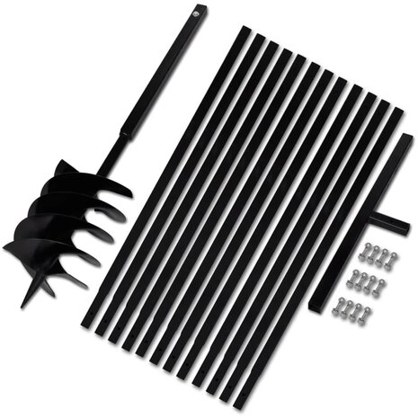 Grondboor met handvat 200 mm en verlengstukken 13 m (staal) 1