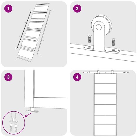 Schuifdeur 76x205 cm mat ESG-glas en aluminium goudkleurig 8