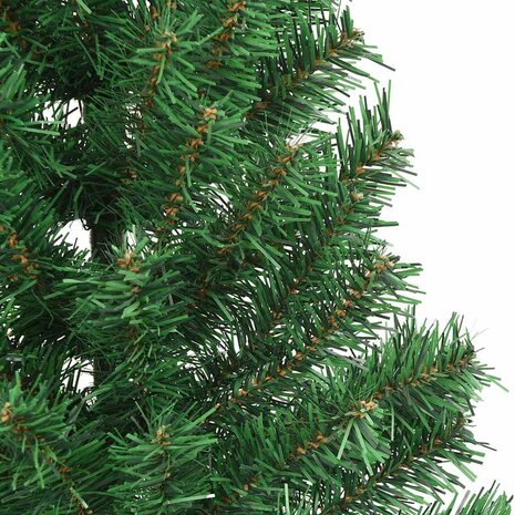 Kunstkerstboom met standaard half 210 cm PVC groen 7