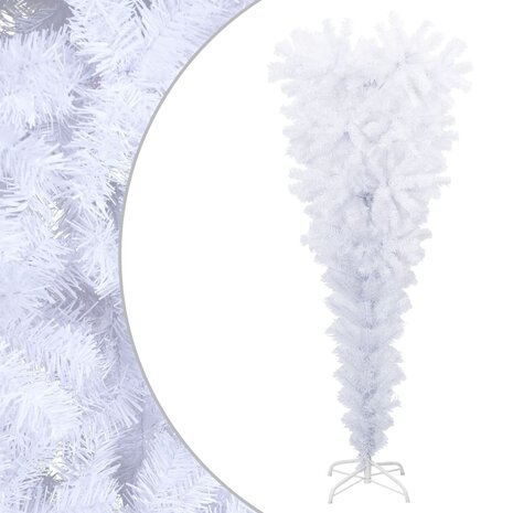 Kunstkerstboom met standaard omgekeerd 120 cm wit 1