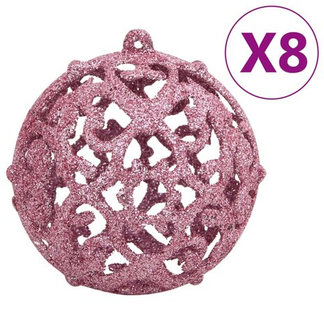 111-delige Kerstballenset polystyreen roze 4