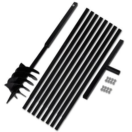 Grondboor met handvat 180 mm en verlengstukken 9 m (staal) 1