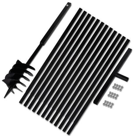 Grondboor met handvat 180 mm en verlengstukken 13 m (staal) 1