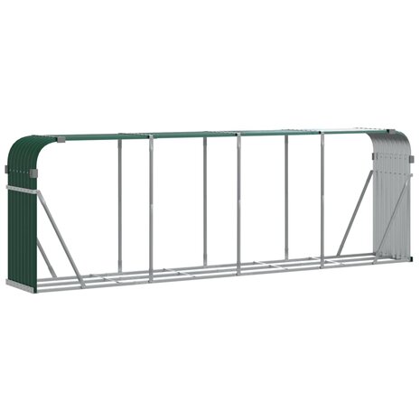 Haardhoutopslag 300x45x100 cm gegalvaniseerd staal groen 2