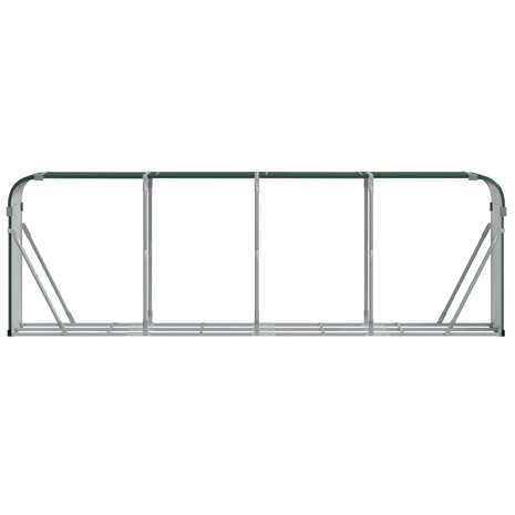 Haardhoutopslag 300x45x100 cm gegalvaniseerd staal groen 4