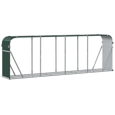 Haardhoutopslag 300x45x100 cm gegalvaniseerd staal groen 6