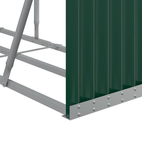 Haardhoutopslag 300x45x100 cm gegalvaniseerd staal groen 7