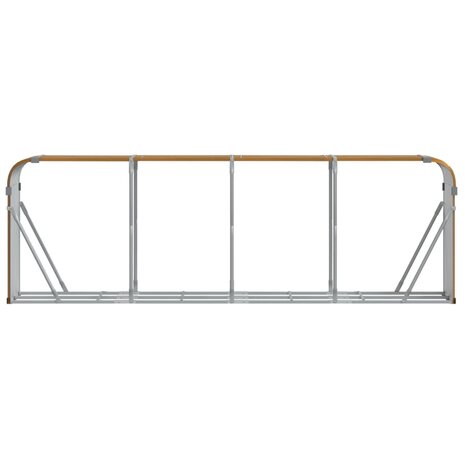 Haardhoutopslag 300x45x100 cm gegalvaniseerd staal houtlook 4