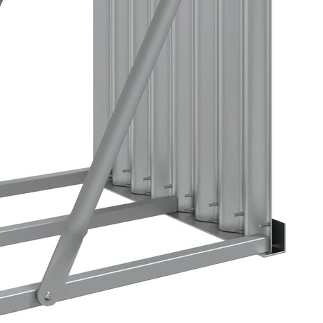 Haardhoutopslag 300x45x100 cm gegalvaniseerd staal houtlook 8