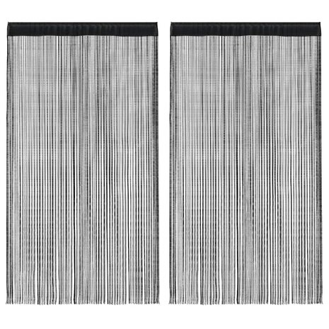 Draadgordijnen 2 st 100x250 cm zwart 1