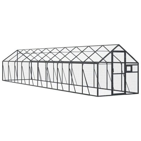 Volière 1,79x2x1,85 m aluminium antracietkleurig 2