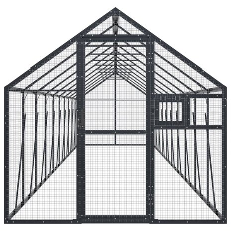 Volière 1,79x2x1,85 m aluminium antracietkleurig 3