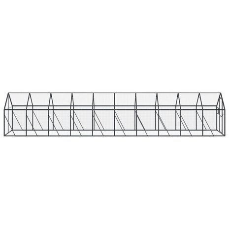 Volière 1,79x2x1,85 m aluminium antracietkleurig 4